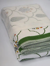 Floral Hand-Block Organic Bedspread