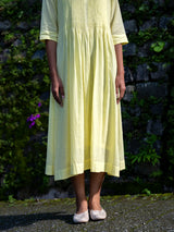 Yellow Pintuck Dress