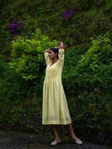 Yellow Pintuck Dress