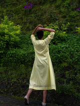 Yellow Pintuck Dress
