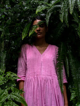 Peony Pink Pintuck Dress