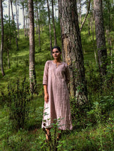 Earth Taupe Full Pintuck Dress