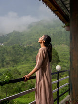 Earth Taupe Pintuck Dress
