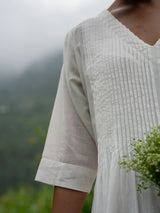 White Pintuck Dress