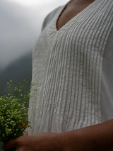 White Pintuck Dress