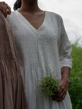White Pintuck Dress