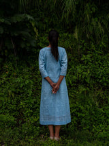 Mist Blue Full Pintuck Dress