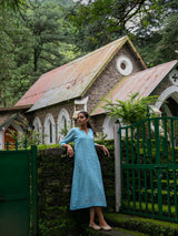 Mist Blue Full Pintuck Dress