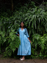 Mist Blue Pintuck Dress