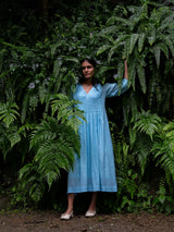 Mist Blue Pintuck Dress
