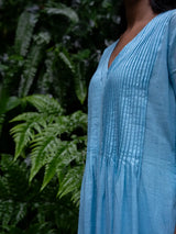 Mist Blue Pintuck Dress