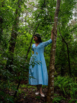 Mist Blue Pintuck Dress