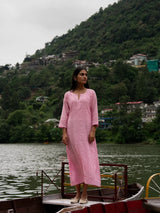 Pink Full Pintuck Dress