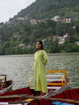 Celery Green Full Pintuck Dress