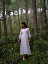 White Full Pintuck Dress