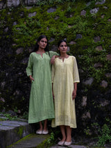 Yellow Full Pintuck Dress