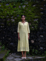 Yellow Full Pintuck Dress