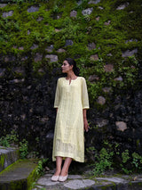 Yellow Full Pintuck Dress