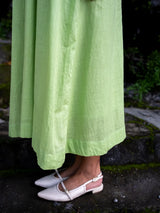 Celery Green Pintuck Dress