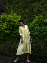Yellow Pintuck Dress