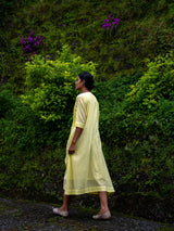 Yellow Pintuck Dress