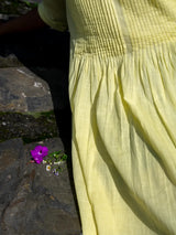 Yellow Pintuck Dress