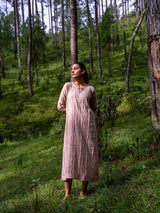 Earth Taupe Full Pintuck Dress