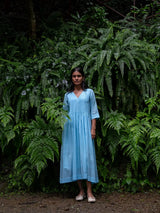 Mist Blue Pintuck Dress