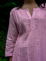 Pink Full Pintuck Dress