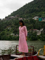Pink Full Pintuck Dress