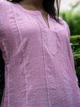 Pink Full Pintuck Dress