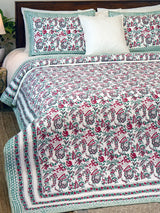 Poppy Hand-Block Organic Bedspread