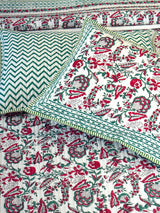 Poppy Hand-Block Organic Bedspread