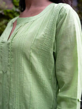 Celery Green Full Pintuck Dress