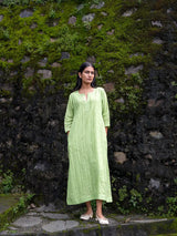 Celery Green Full Pintuck Dress