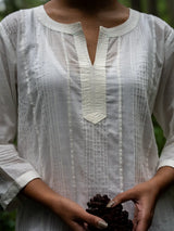 White Full Pintuck Dress