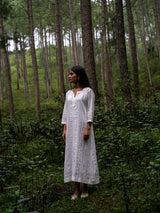 White Full Pintuck Dress