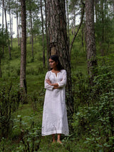 White Full Pintuck Dress