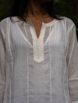 White Full Pintuck Dress