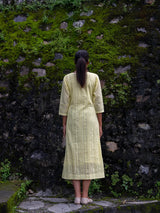 Yellow Full Pintuck Dress