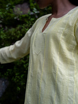 Yellow Full Pintuck Dress