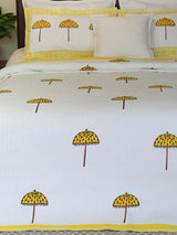 Umbrella Hand-Block Organic Bedspread