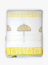 Umbrella Hand-Block Organic Bedspread