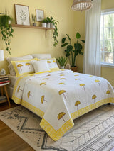 Umbrella Hand-Block Organic Bedspread